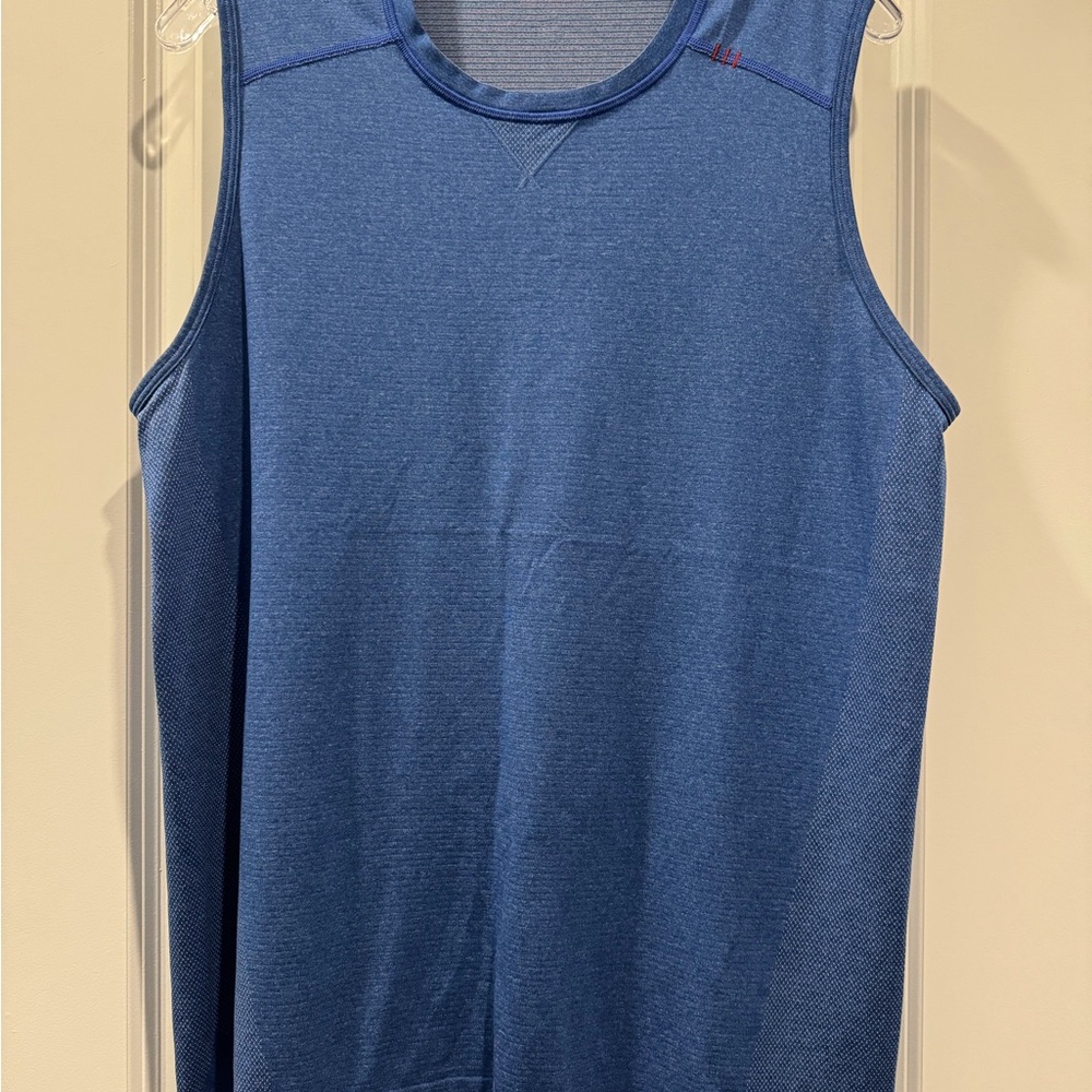 Lululemon Athletica Muscle Tank Top Mens Large Blue Metal Vent Tech Sleeveless